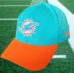 MIAMI DOLPHINS TEAM ISSUED NEW ERA OLD LOGO AQUA & ORANGE HAT Size  L/XL - Picture 1 of 5