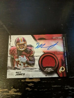 Matt Jones -2015 Topps Fire Football- 392/500 Fire Rookie Autographed Patch Card - Image 1 of 4
