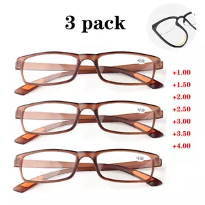 3x Trendy Reading Glasses Women's Black Brown Plastic TR90 Frame +1.00 ~ +4.00 - Imagen 1 de 14
