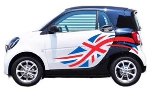 Graphics The Union Jack Flag Stripe Car Sticker For Smart Fortwo Side Door Decal - Picture 1 of 5