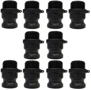 (10er Pack) 1-1/2" Poly Typ F | Stecker NPT x Stecker Adapter Camlock Polypropylen - Bild 1 von 6