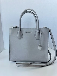 Michael Kors Mercer Grey Leather Tote Bag Purse Women’s - Picture 1 of 15