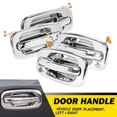 4x Manija cromada de puerta trasera delantera exterior para Cadillac Escalade ESV EXT 2003-2006 Foto 1 de 4