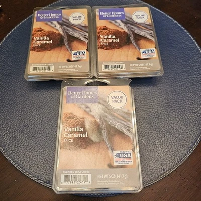 Better Homes & Gardens Vainilla Caramelo Especias Cera Derretida Paquete de 3 12 unidades/5 oz cada uno Foto 1 de 4