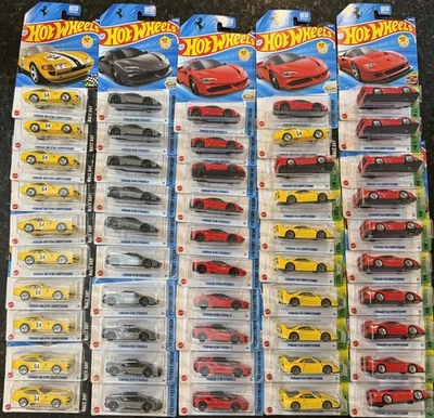 LOTE DE 50 FERRARI HOT WHEELS 2025, 18(11-R/7-Y) F40/11-365 Yel/21(11-R/10-G)SF90 Foto 1 de 4