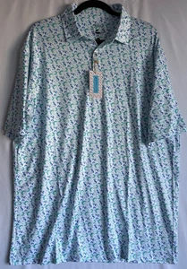 Polo de golf Proud 90 para hombre XL estampado multicolor caras rendimiento ligero - Imagen 1 de 14