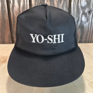 Gorra de camionero vintage YO-SHI Snapback negra años 80 90 malla Yo Shi Yoshi - Imagen 1 de 12