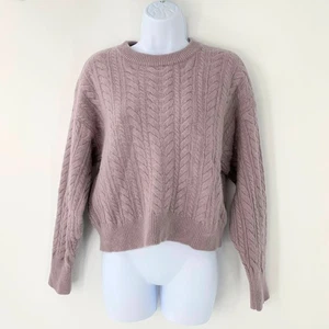 Sweaty Betty Sweater Cashmere Blend Cable Knit Long Sleeve Sz 8 - Picture 1 of 10