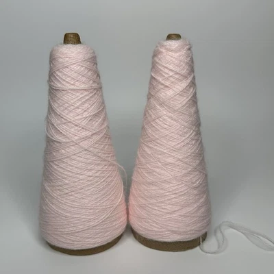 Delsoft Baby Pink Synthetic Cashmere Acrylic Cone Spool Thread Crafts Yarn S18 - Image 1 of 4