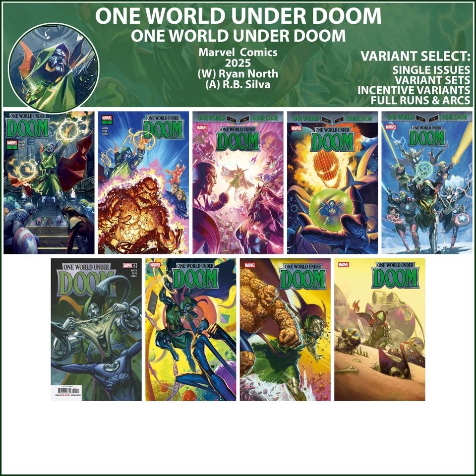 One World Under Doom (2025) #1 2 3 4 5 6 7 8 9 Marvel Comics COVER SELECT - Image 1 of 1