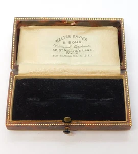 Victorian Tooled Leather Jewellery Brooch Box Walter Davies & Sons Antique - Picture 1 of 4