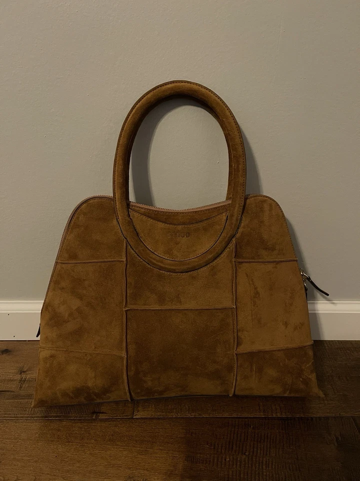 Bolso Cartera Staud Naomi Gamuza Cuero Marrón Tostado - Para Mujer Foto 1 de 4