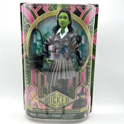 Muñeca Wicked Fashion Elphaba en Shiz University Mattel Nueva en Caja Verde Posable Película Foto 1 de 4