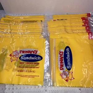 VTG Penny's Supermarket Sandwich Bread Bags 20"x9" Mpls MN/New Old Stock (39 pc) - Picture 1 of 14