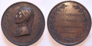 Medaglia 600° anniv. nascita Dante Alighieri 1265-1865 - Picture 1 of 1