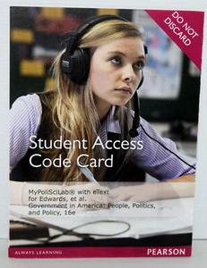 Student Access Code MyPoliSciLab with eText Pearson Government in America 16e - Foto 1 di 2