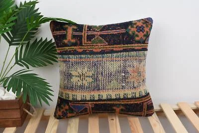 Interior Designer Pillow, Pillow Cover, 18"x18" Beige Pillow, Kilim Pillow - Image 1 of 4