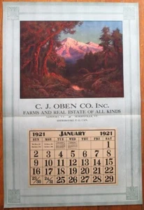 Calendario pubblicitario Sherbrooke, Quebec, Canada 1921/poster 21x32 - Immobiliare - Foto 1 di 1