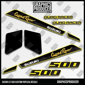 SUZUKI LT500 QUADRACER QUADZILLA Graphics Kit Sticker 87-90 Model Yellow Fenders - Picture 1 of 1