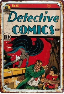 1930s Batman Detective Comic Book Cover Tin Sign All Metal sizes up to 12x 18" - Picture 1 of 1