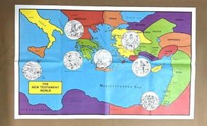 1983 The Standard Publishing Paul's 3rd Journey + New Testament World 44x27 Map - Picture 1 of 3