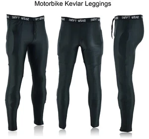 Motorbike Leggings made with Kevlar Motorcycle Safety Armored Pants Super Fit - Picture 1 of 9
