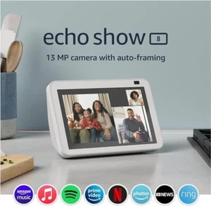 2021 Amazon Echo Show 8 2nd Gen HD Smart Display Alexa 13 MP Camera | White - Picture 1 of 6