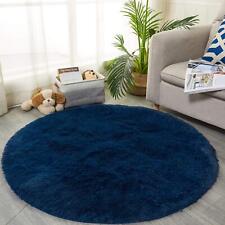 Super Soft Rugs for Living Room, Area Rugs for Bedroom 4x4 Navy Blue Fluffy R...
