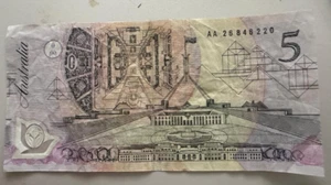 1992 $5 General Prefix Fraser / Cole Australian Banknote - Picture 1 of 2