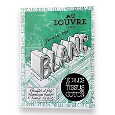 1936 Paris White Sale: Le Grand Magasin du Louvre Fabric Catalog FRENCH Fashion