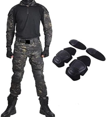 Camisa Negra MultiCam Tatical Militar Han Wild Battle + Pantalones BDU Tallas M-2XL Foto 1 de 4