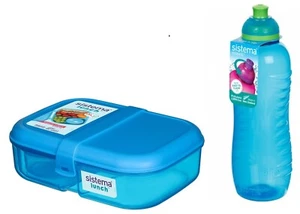 SISTEMA SET (41675+785) Lunchbox Nabbon Lunch 1,1 L+Squeeze/Twist Bottiglia 460-Blu - Foto 1 di 3