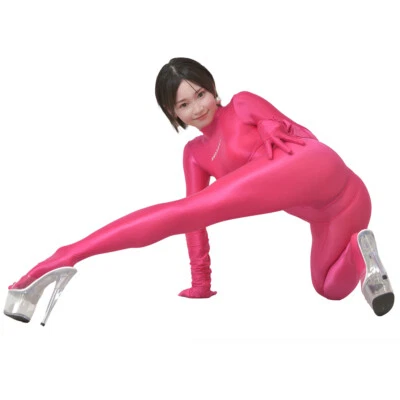 Monos ultrafinos brillantes para mujer AMORESY monos yoga gato zentai bodys Foto 1 de 4