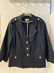 Joan Rivers black blazer xl gold buttons rn#90133 - Picture 1 of 8