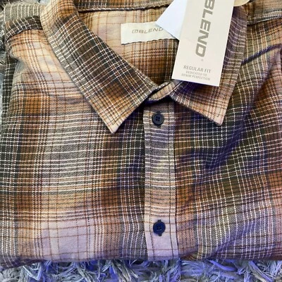 XXXL Men’s Big & Tall Shirt Brown Check New 3XL - Image 1 of 4