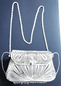 Raro Cartera Vintage Filigrana Asiática Plata 925 St. 260 Gr. - Imagen 1 de 8