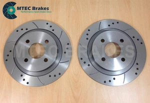 FORD FOCUS ST170 NEW Drilled Grooved Brake Discs REAR Pair - Picture 1 of 2