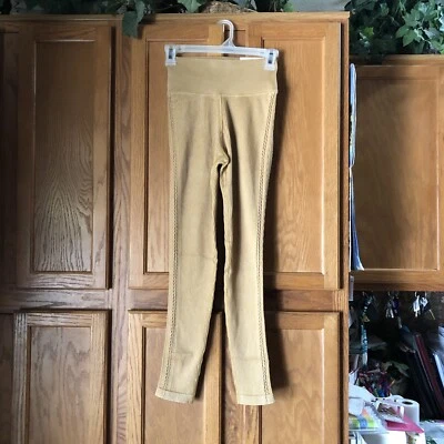 OFFLINE by AERIE Hi-Rise Seamless 7/8 Ribbed Cable Ankle Leggings Gold Small NWT - Image 1 of 4