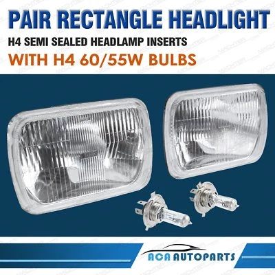 Rectangle H4 Headlight Upgrade Kit for Ford Courier 85-96 Conversion Style NEW - image 1 of 4