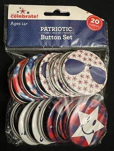 Juego de botones patrióticos - 20 piezas - 4 patrones - Imagen 1 de 6
