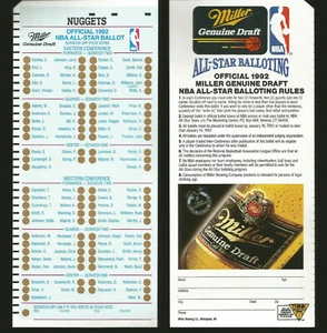 *VINTAGE* 1992 NBA ALL STAR GAME Official Ballot New Unused DEN Nuggets Jordan! - Picture 1 of 5