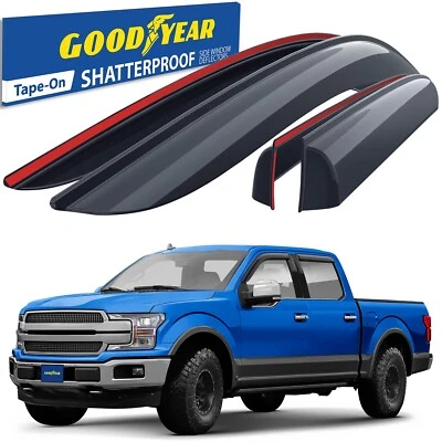 Parasoles de lluvia protectores de viento para Ford F150 SuperCrew 2015-2025 Foto 1 de 4