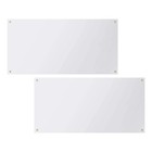  2 Pcs White 300d Oxford Cloth Blank Background Vinyl Banner Flag Sign