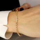 Lab-created Diamond Cross Women's Bracelet 2ct Round Cut 14k Yellow Gold Plated