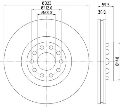 Rotor de freno de disco-L delantero Hella-PAGID 355106702 para 00-01 Audi A8 Quattro Foto 1 de 2