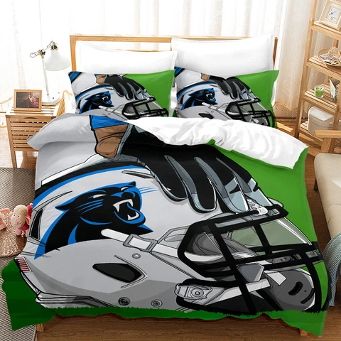 Carolina Panthers Bedding Set Duvet Cover Quilt Cover 2 Pillowcases US size Gift Cover