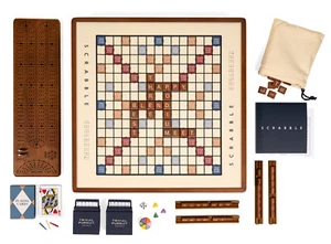 WS Game Co. 3 en 1 Premium Game Collection: Scrabble, Trivial Pursuit, Cribbage - Imagen 1 de 11