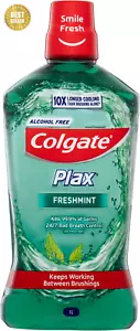 Colgate Plax Antibacterial Mouthwash 1L, Alcohol Free, Freshmint - Picture 1 of 13