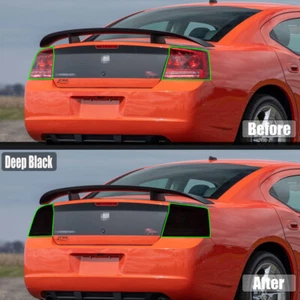 For Dodge Charger 2006-2008 Smoke Tail Light Precut Tint Kit Film Cover Overlay - Picture 1 of 8