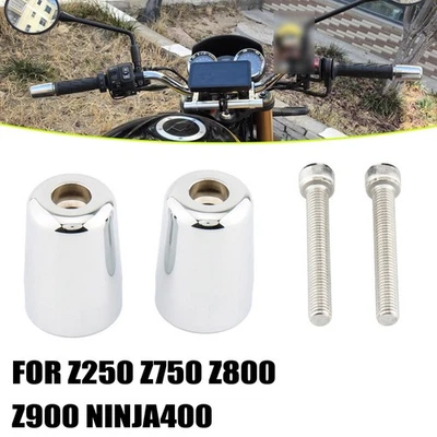 Enchufe de tapa de extremo de agarre de manillar de motocicleta cromado para Kawasaki Ninja ZX-10R 2011-15 Foto 1 de 4